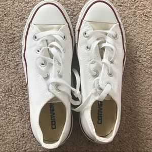 White Converse All Stars — size 6